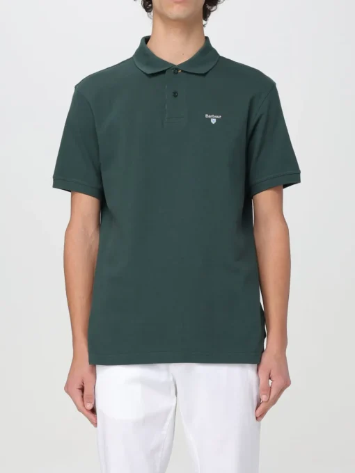 Polo Barbour in piquet con logo ricamato