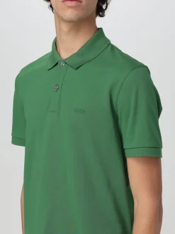 Polo Boss in piquet di cotone con logo ricamato