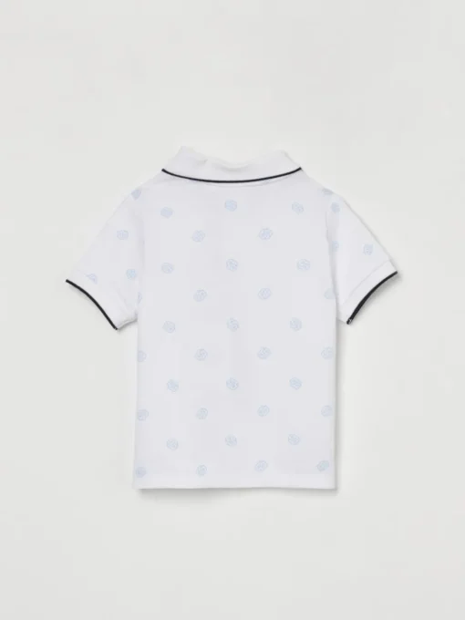 Polo in cotone con logo all-over Boss