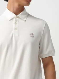 Polo in cotone con logo Brunello Cucinelli