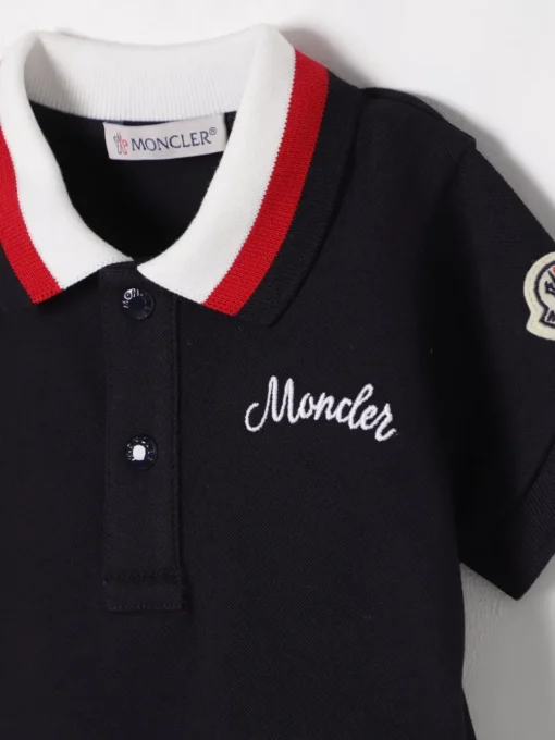 Polo in cotone con mini logo Moncler