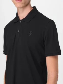 Polo in cotone organico basic con mini logo Ferrari