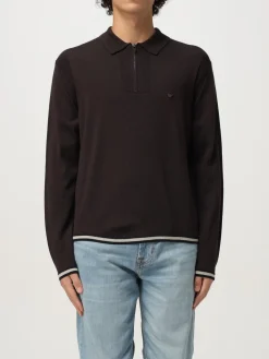 Polo in lana con zip Emporio Armani