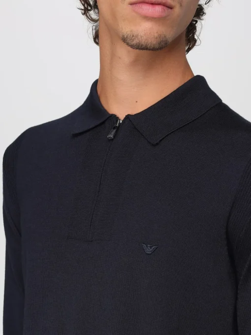 Polo in lana con zip Emporio Armani