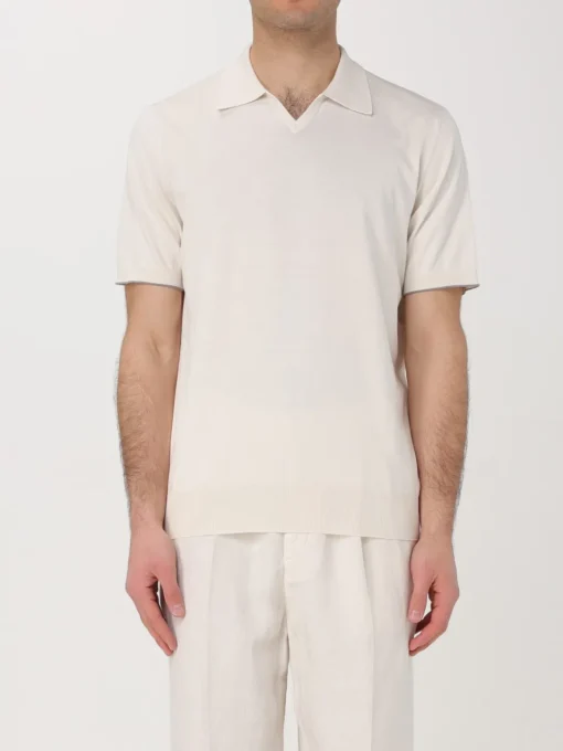 Polo in maglia di cotone Burnello Cucinelli