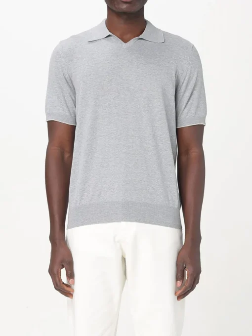 Polo in maglia di cotone Burnello Cucinelli