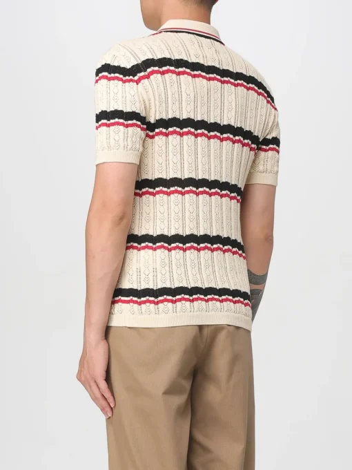 Polo in maglia di cotone a righe Valentino