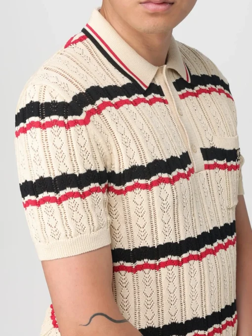 Polo in maglia di cotone a righe Valentino