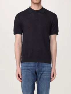 Polo in maglia Emporio Armani a micro fantasia