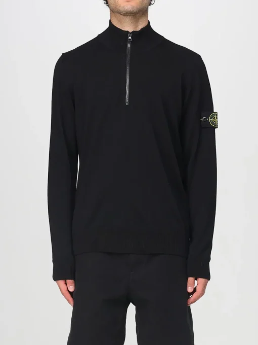 Polo Stone Island in lana con patch