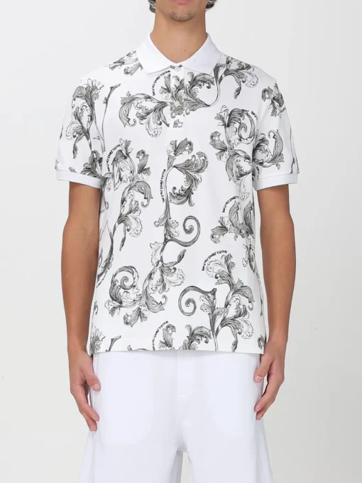 Polo Versace Jeans Couture in cotone con stampa Baroque