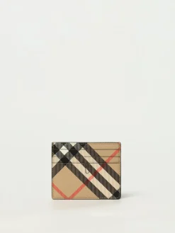 Portacarte di credito Burberry in cotone spalmato