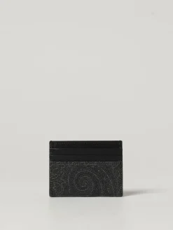 Portacarte di credito Paisley Etro in cotone spalmato e pelle