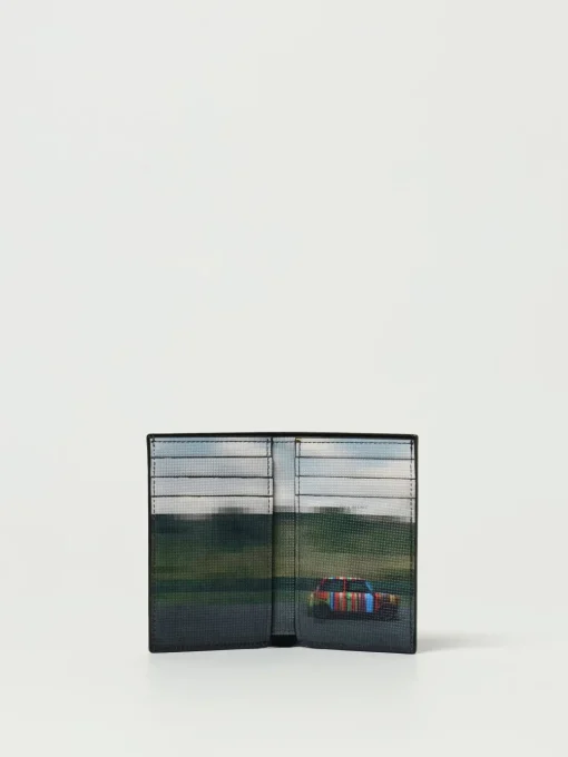 Portacarte di credito Pixelated Mini Paul Smith in pelle saffiano