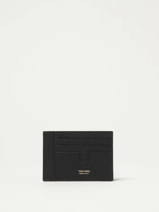 Portacarte di credito Tom Ford in pelle a grana