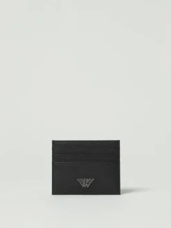Portacarte in pelle sintetica saffiano Emporio Armani
