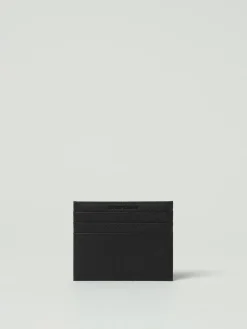 Portacarte in pelle sintetica saffiano Emporio Armani