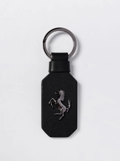 Portachiavi in pelle bovina con logo Ferrari
