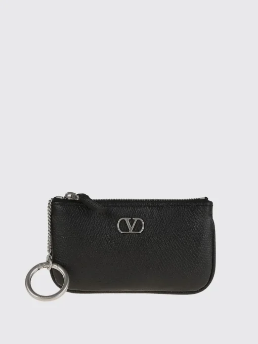 Portachiavi Vlogo Signature Valentino Garavani in pelle a grana