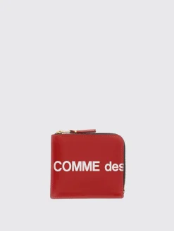 Portafoglio Comme Des Garçons in pelle con stampa logo