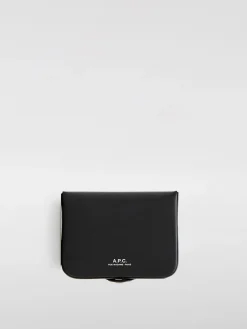 Portafoglio in pelle con logo A.P.C.