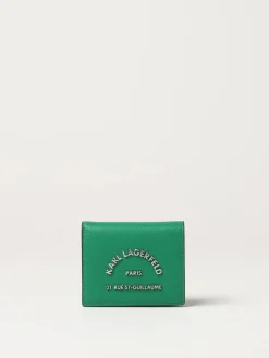 Portafoglio Karl Lagerfeld in pelle sintetica a grana con logo applicato in metallo