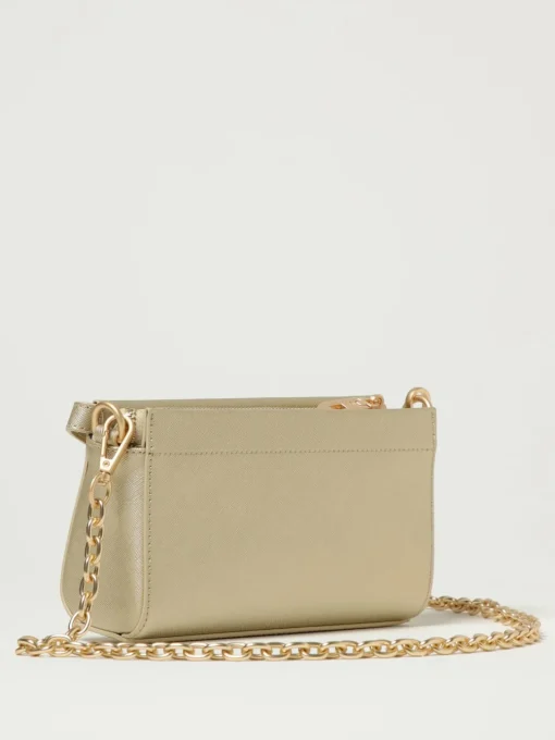Pouch Quira Grain Secret Pon-Pon in pelle sintetica saffiano