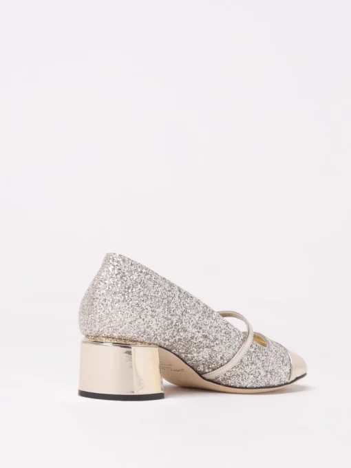 Pump Elisa Jimmy Choo in pelle glitter e laminata