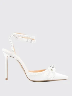 Pump Mach&Mach in raso con perle sintetiche