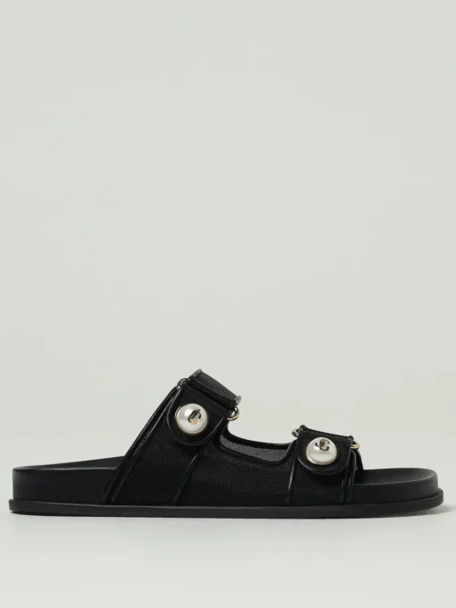 Sandalo Fayence Jimmy Choo in nylon a rete e pelle