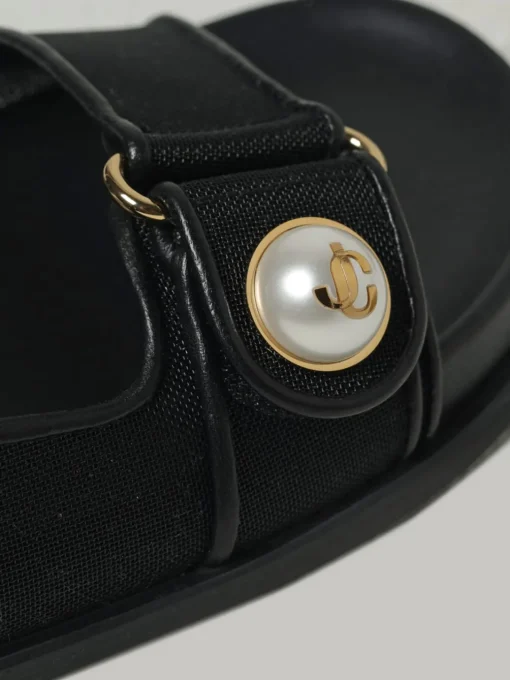 Sandalo Fayence Jimmy Choo in nylon a rete e pelle