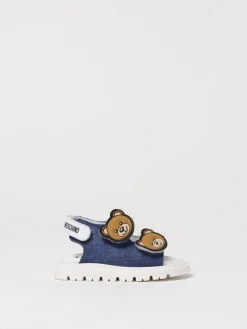 Sandalo in denim con patches Teddy Moschino