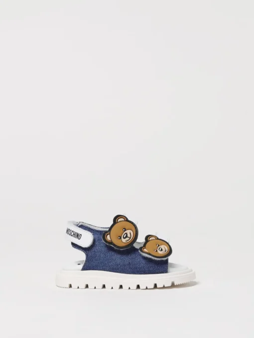 Sandalo in denim con patches Teddy Moschino