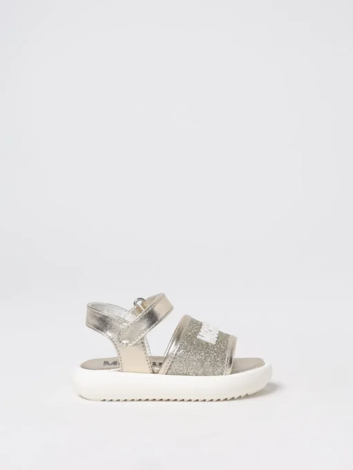 Sandalo in pelle laminata Moschino