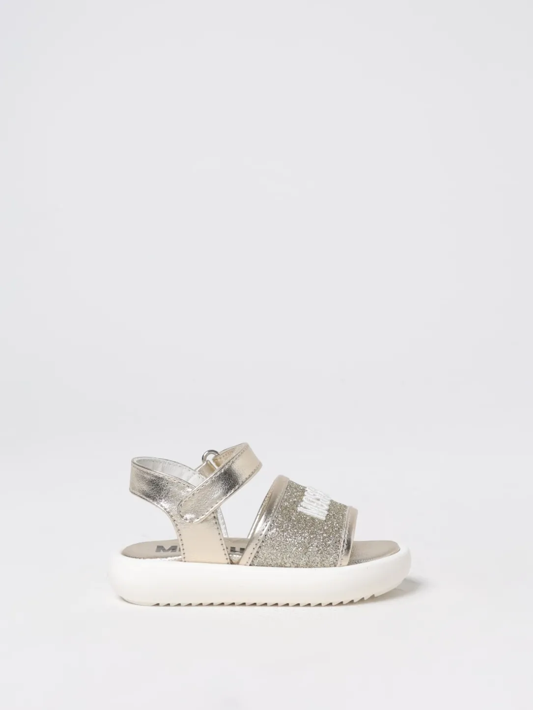 Sandalo in pelle laminata Moschino