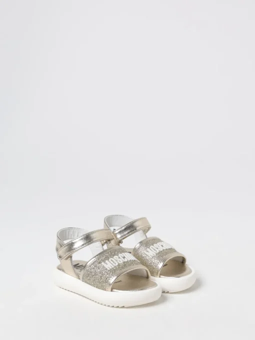 Sandalo in pelle laminata Moschino