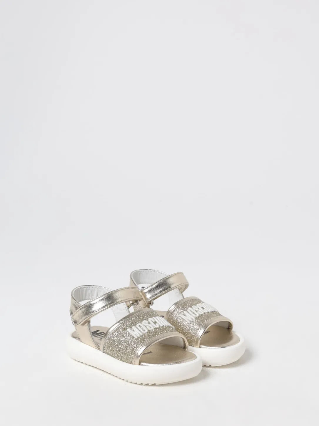 Sandalo in pelle laminata Moschino