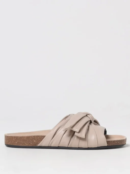 Sandalo JW Anderson in pelle drappeggiata con fiocco