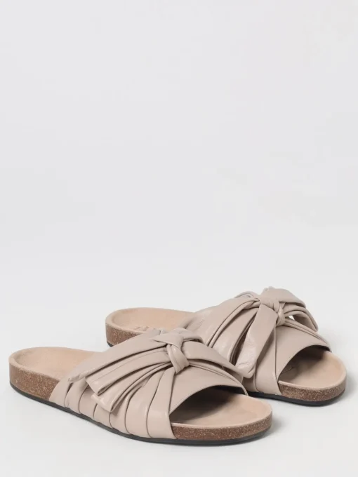 Sandalo JW Anderson in pelle drappeggiata con fiocco