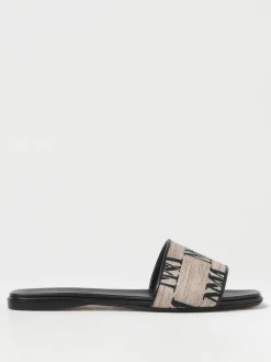 Sandalo Max Mara in rafia con logo jacquard