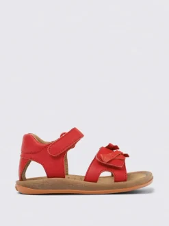 Sandalo Twins Camper in pelle con fiocchi applicati