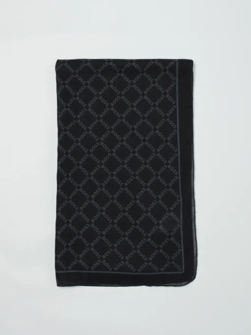 Sciarpa Boss in cotone con logo all over
