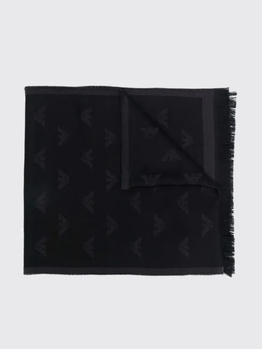 Sciarpa Emporio Armani in lana con Eagle jacquard