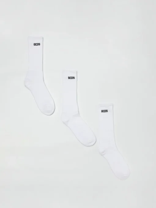 Set 3 paia di calze GCDS in cotone stretch con logo jacquard