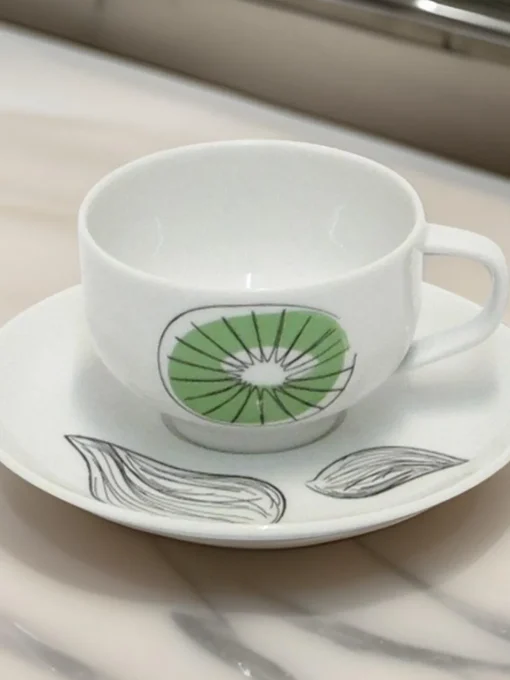 Set 6 tazze caffè con piattino frutta Richard Ginori 1735 in porcellana