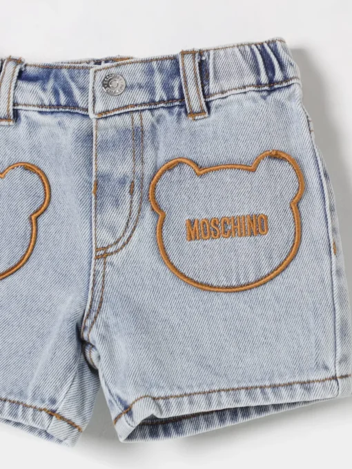 Shorts di jeans con toppe Teddy Moschino