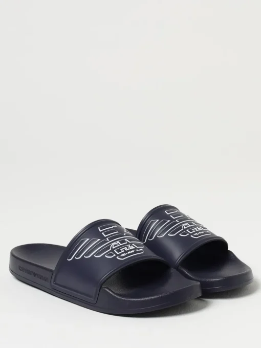 Sliders Emporio Armani Swimwear in pelle sintetica