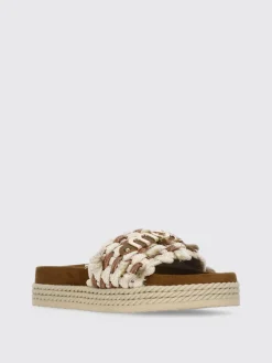 Sliders Mou in pelle e corda intrecciate