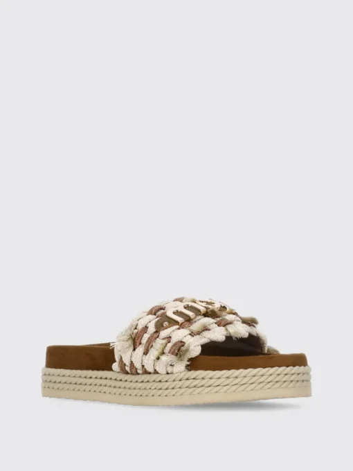 Sliders Mou in pelle e corda intrecciate