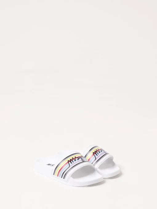 Sliders MSGM Kids in gomma con stampa a righe